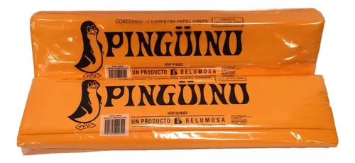1 pliego de  papel crepe pingüino, cempasuchil