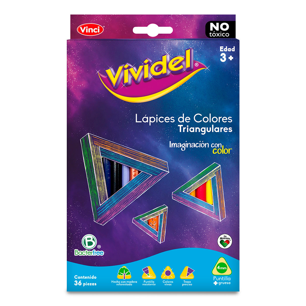 Colores Triangulares C/36 Vividel