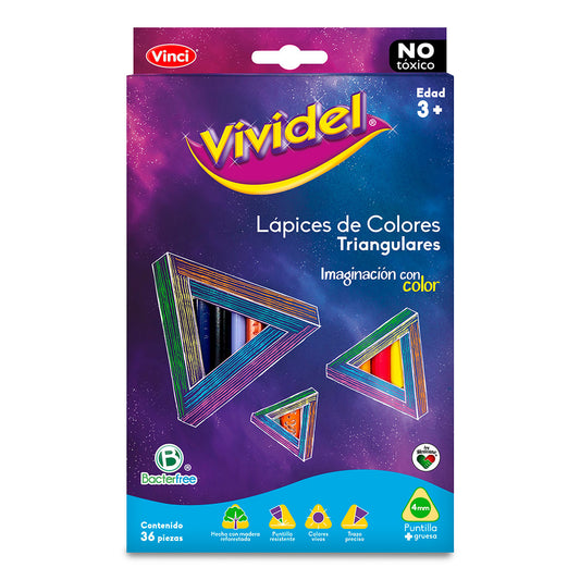 Colores Triangulares C/36 Vividel
