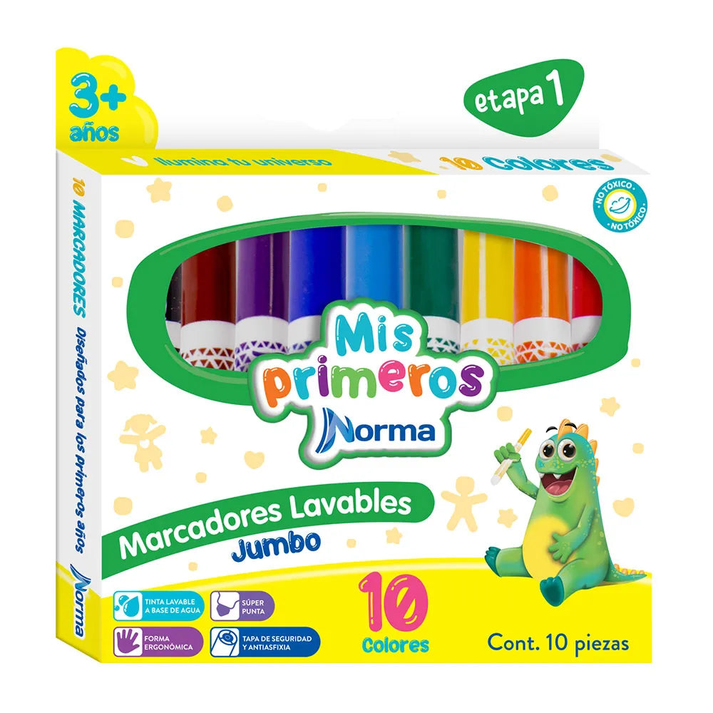 Marcadores lavables jumboMis Primeros C10 NORMA