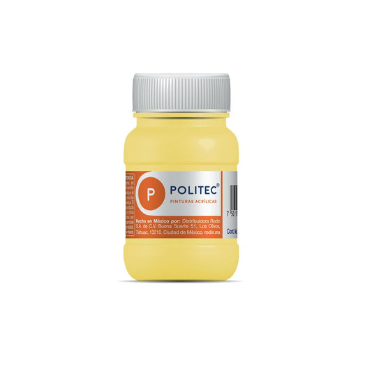 Caja De Pintura Acrílica Politec Amarrillo Pastel 329 / 100 Ml / 6 Piezas