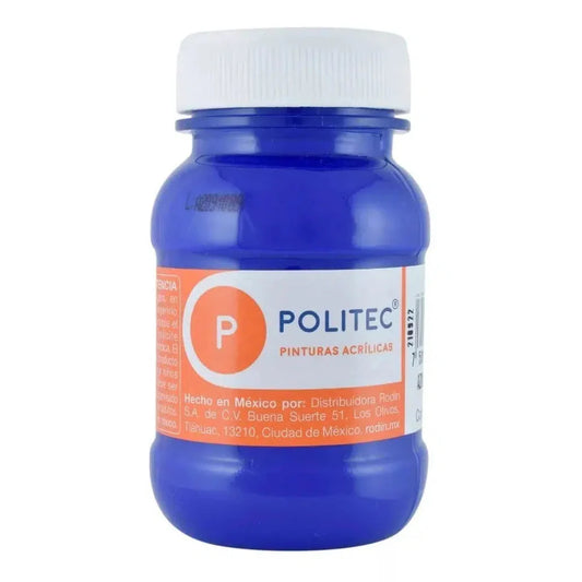 Caja De Pintura Acrílica Politec Azul Ultramar 315 / 100 Ml / 6 Piezas