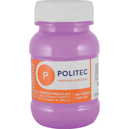 Caja de Pintura Acrílica Politec Violeta Claro 311 / 100 Ml / 6 piezas