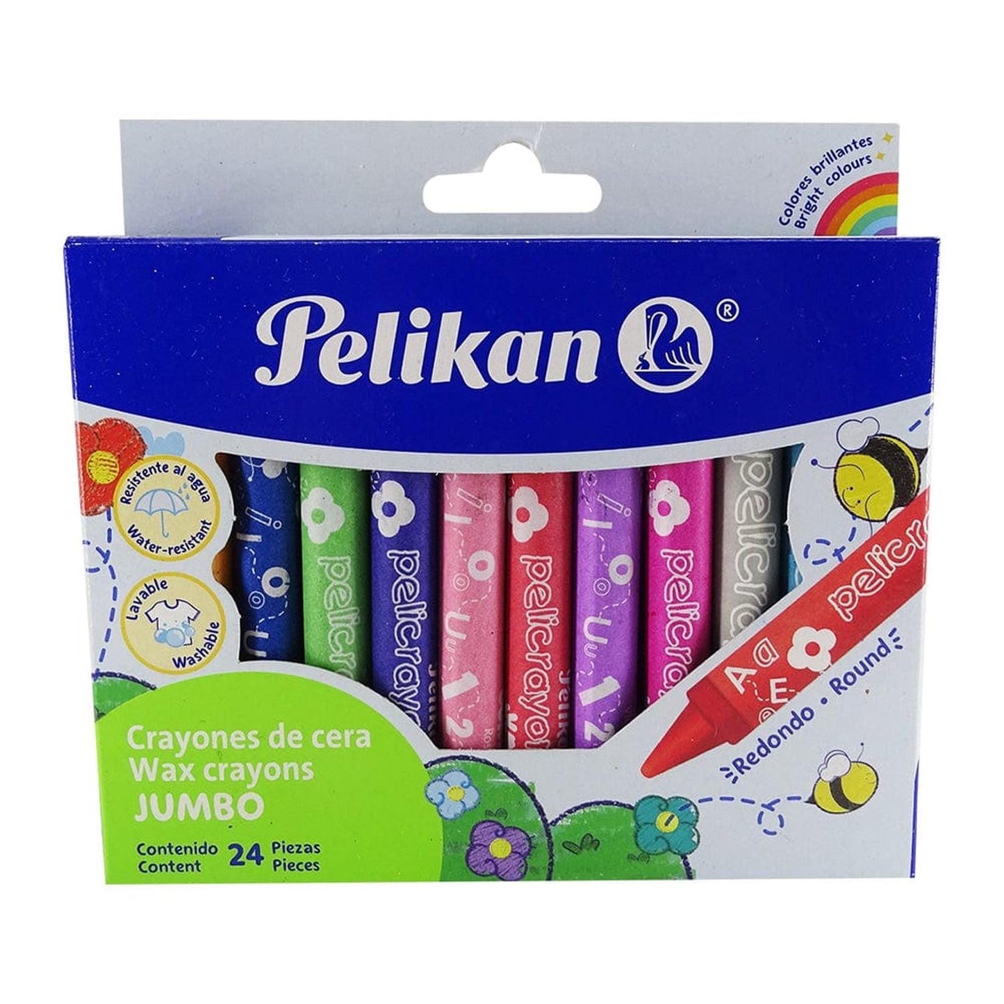 Crayones De Cera Jumbo Redondos 24 piezas PELIKAN