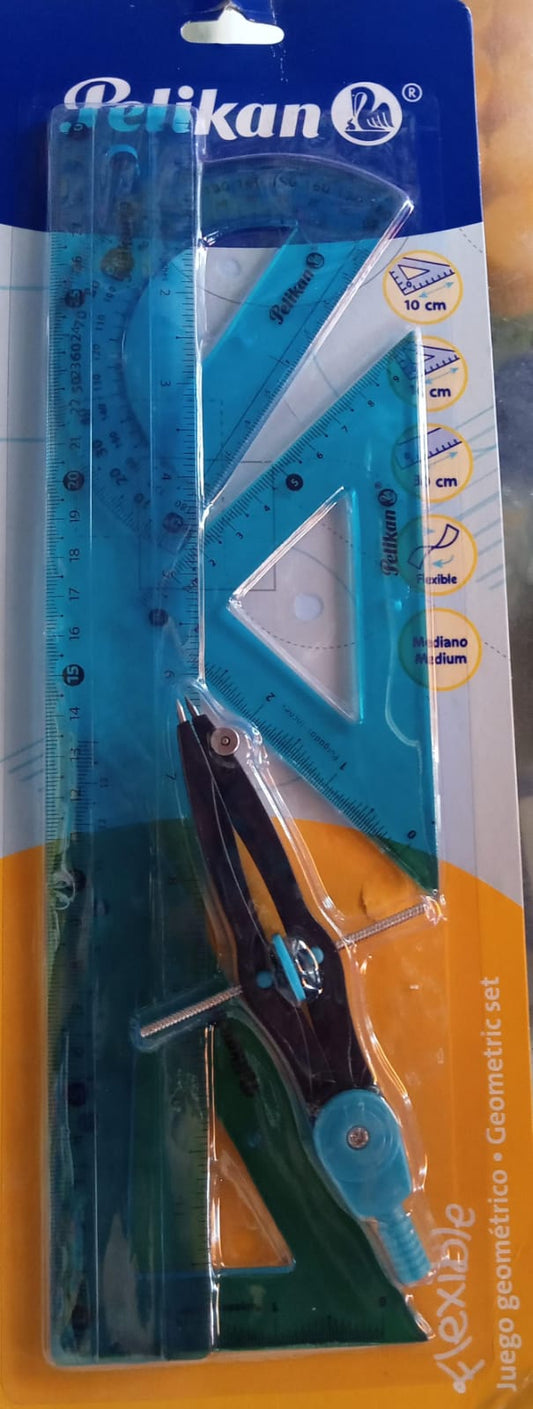 Juego geometrico flexible de 4 piezas PELIKAN