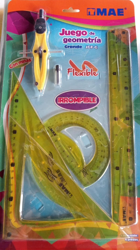 Juego geometrico grande irrompible y flexible de 6 piezas MAE