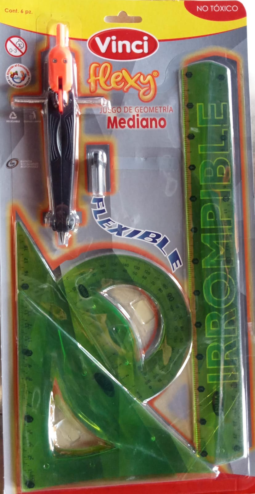 Juego geométrico flexible irrompible mediano de 6 piezas VINCI