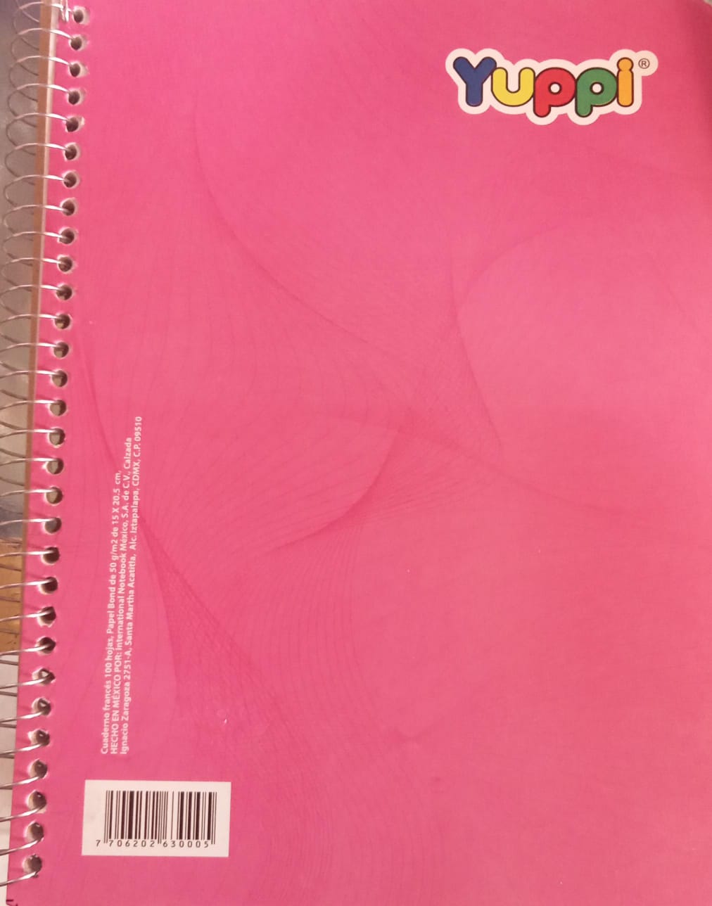 Cuaderno de espiral cuadro chico frances 100 hojas YUPPI