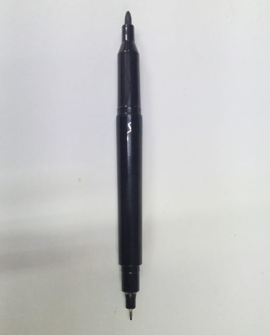 Marcador permanente doble punta ultra fina y fina negro ATIENZA