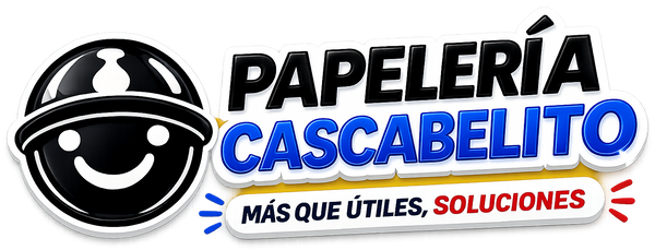 Logotipo oficial Papelería Cascabelito - Más que útiles, soluciones