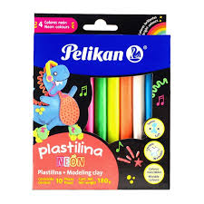 Plastilina en barrita neon con 10 piezas de 180 g c/u pelikan