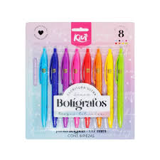 Boligrafos Noma Kiut Blister X 8 Col. Surtidos