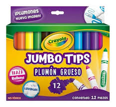 Plumones Grueso Jumbo Tips C/12 Marca Crayola