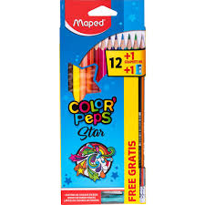 Colores con 12 piezas + un lapiz y una sacapunta de regalo MAPED