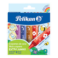 Crayones De Cera Extra Jumbo Redondos 8 piezas PELIKAN