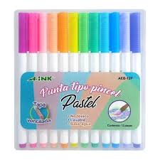 1 Paquete de plumones pastel con 12 piezas A-INK