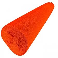 1 pliego de  papel crepe pingüino, mandarina
