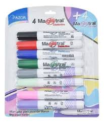 1 paquete de marcador para pizarron magistral didactico y pastel AZOR