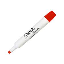 Marcador base agua punta cincel rojo / 1 pieza una punta SHARPIE