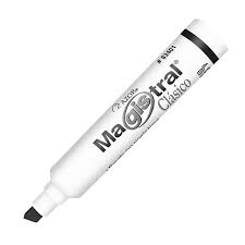 Marcador para pízarron blanco clasico punta de cincel negro MAGISTRAL