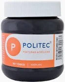Pintura acril politec 250 ml negro intenso rondín 302/12