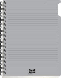 Cuaderno doble aro pasta semi rigida raya 100 hojas frances SCRIBE MODELO INBLACK