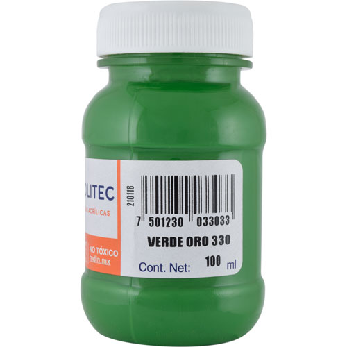 Pintura Acrílica Politec Verde Oro 330 / 100 Ml / 1 Pieza