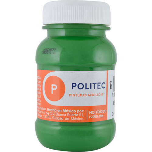 Caja De Pintura Acrílica Politec Verde Oro 330 / 100 Ml / 6 Piezas