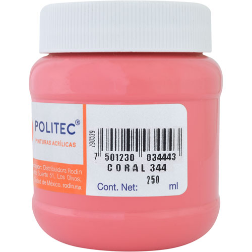 Pintura Acrílica Politec coral 344 / 100 Ml / 1 Pieza