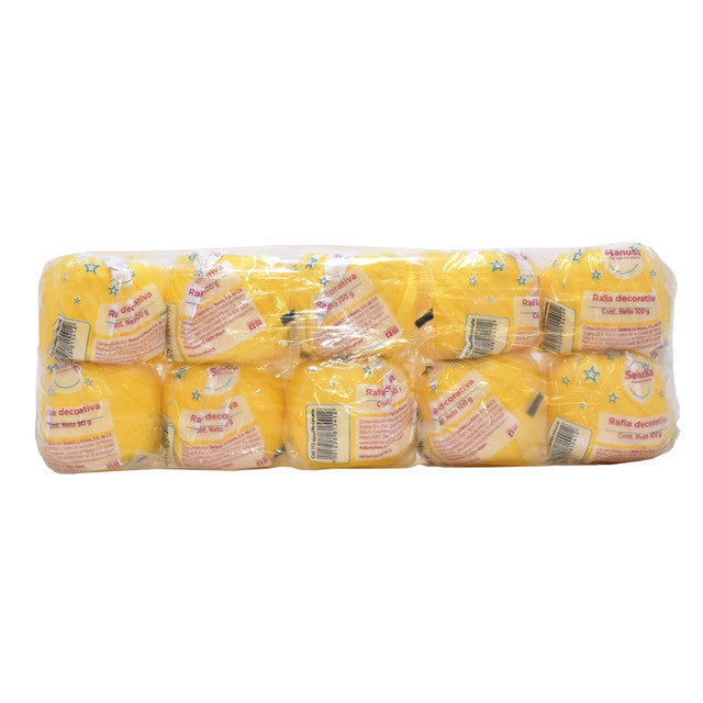 Rafia Selanusa Amarillo Canario 172 - Paquete de 10 piezas de 100 g