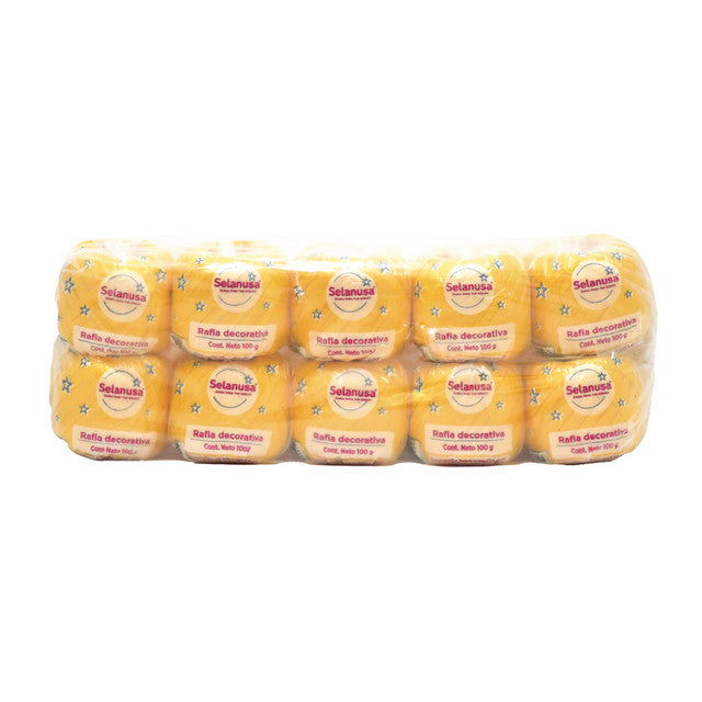 Rafia Selanusa Amarillo Mango 173 - Paquete de 10 piezas de 100 g