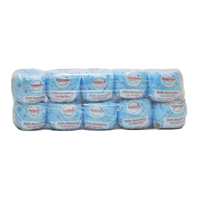 Rafia Selanusa Azul Pastel 171 - Paquete de 10 piezas de 100 g
