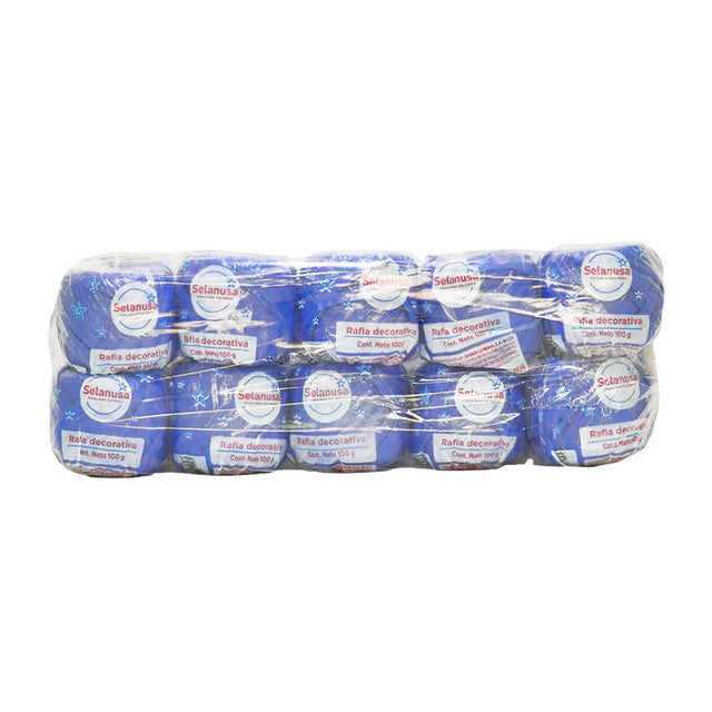Rafia Selanusa Azul Rey 111 - Paquete de 10 piezas de 100 g