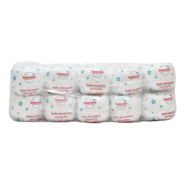 Rafia Selanusa Blanco 123 - Paquete de 10 piezas de 100 g