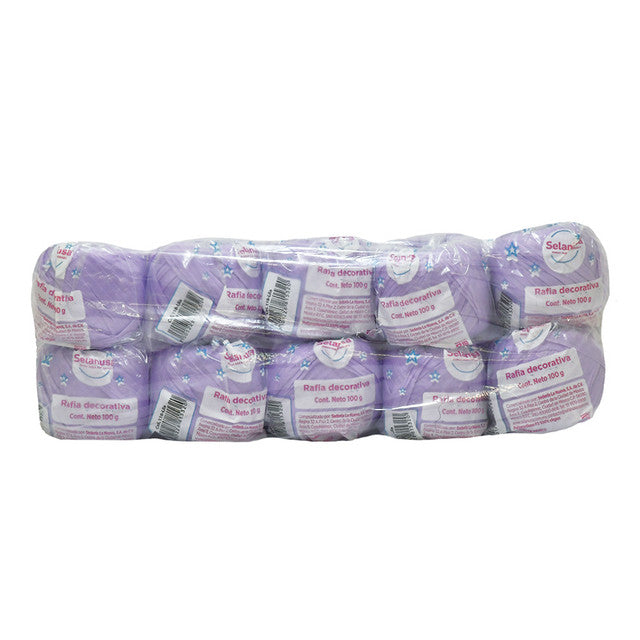 Rafia Selanusa Lila 118 - Paquete de 10 piezas de 100 g