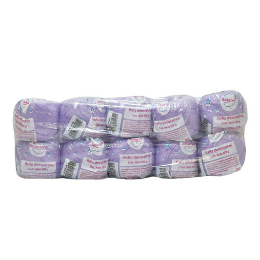 Rafia Selanusa Lila 118 - Paquete de 10 piezas de 100 g