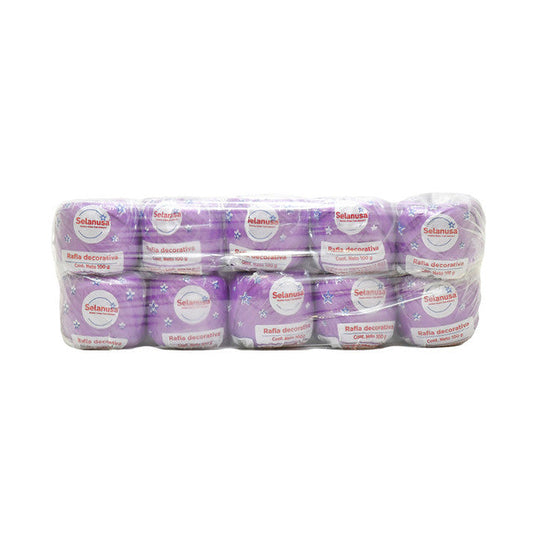 Rafia Selanusa Morado 110 - Paquete de 10 piezas de 100 g