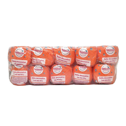 Rafia Selanusa Naranja 120 - Paquete de 10 piezas de 100 g