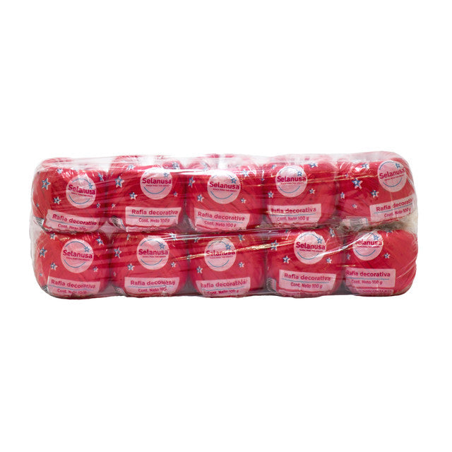 Rafia Selanusa Rojo 104 - Paquete de 10 piezas de 100 g