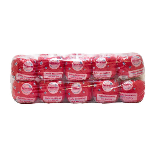 Rafia Selanusa Rojo 104 - Paquete de 10 piezas de 100 g