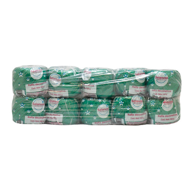 Rafia Selanusa Verde Bandera 103 - Paquete de 10 piezas de 100 g
