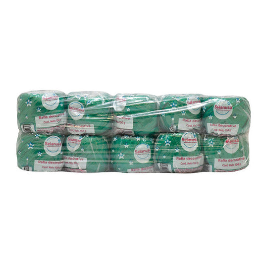 Rafia Selanusa Verde Bandera 103 - Paquete de 10 piezas de 100 g