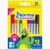 Marcadores norma lavables c/12
