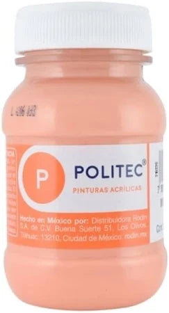 Caja De Pintura Acrílica Politec Durazno 331/ 100 Ml / 6 Piezas