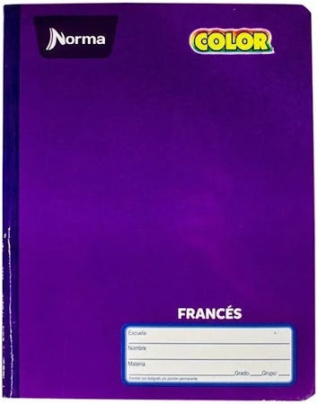 Cuaderno cosido 100 hojas dibujo frances NORMA