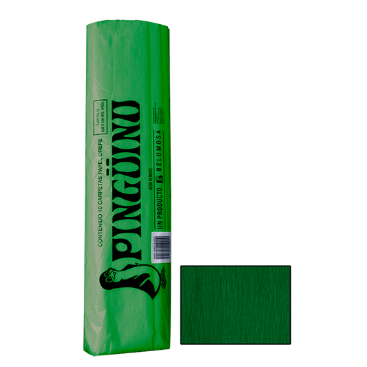 1 pliego de papel crepe pingüino, verde bandera